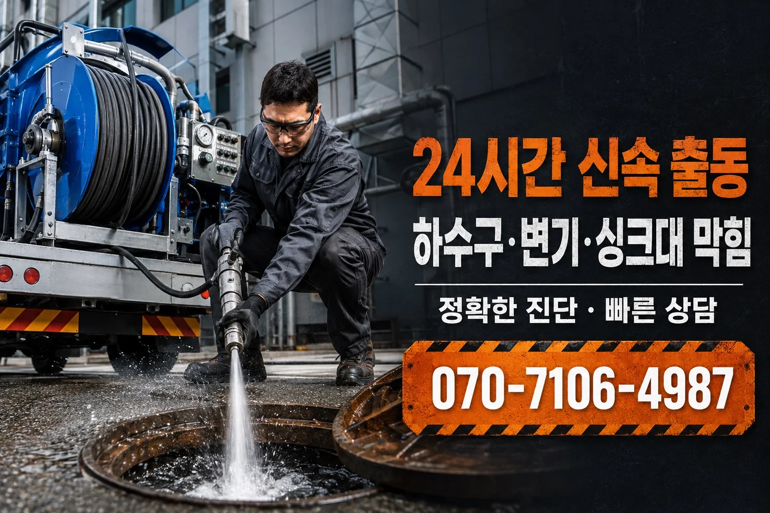 온누리배관 산업용 하수구 고압세척 서비스 안내